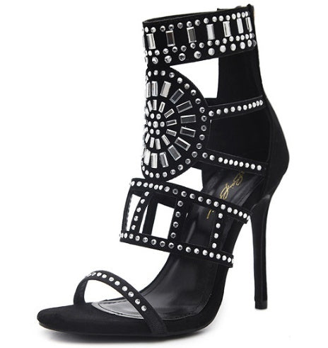 Orthopedic Balance Rhinestone High-Heeled Sandals - Unique Elegance