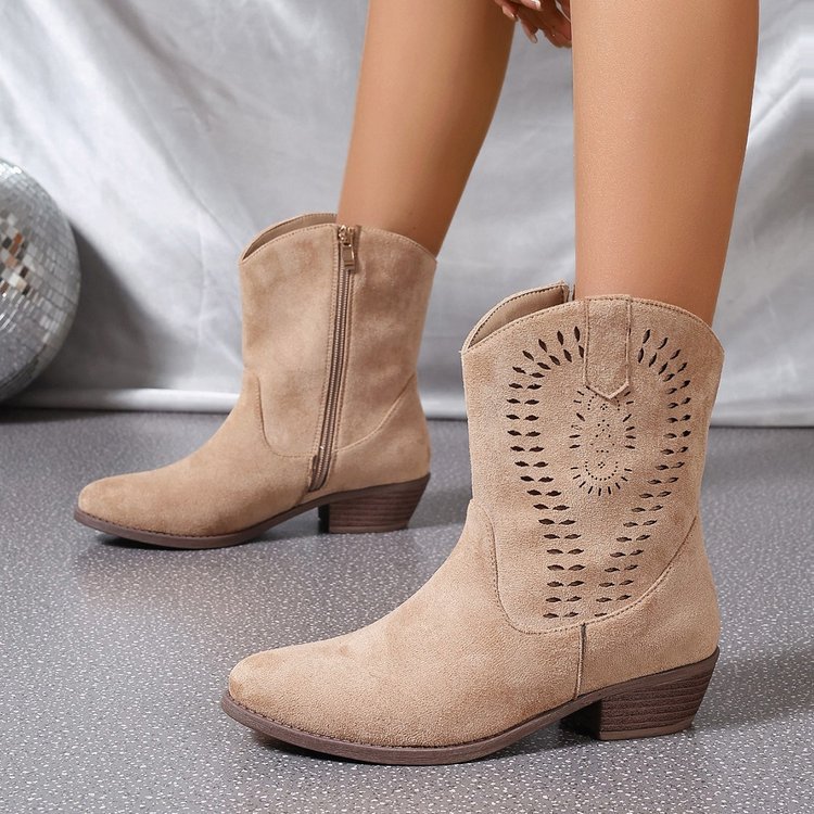 Orthopedic Balance Wedge Boots - Hollow-out & Side Zipper