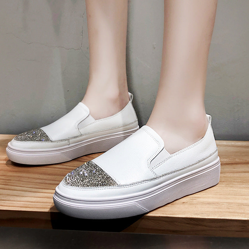 Orthopedic Balance | Platform Slip-On Loafers with Glitter Toe