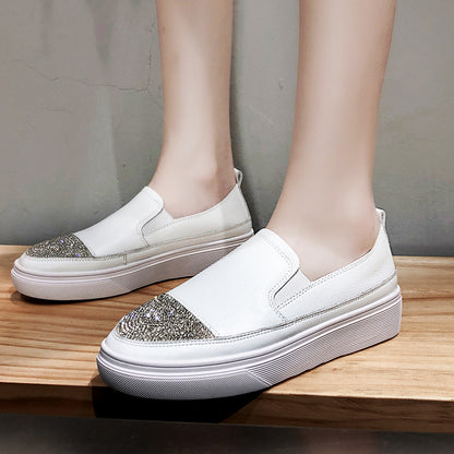 Orthopedic Balance | Platform Slip-On Loafers with Glitter Toe