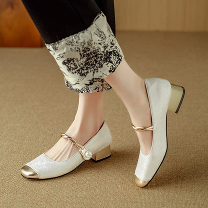 Orthopedic Balance | Square Toe Mary Jane Low Heel Flats