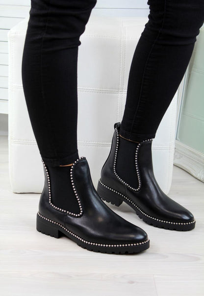Mei | Stud-Trim Orthopedic Chelsea Ankle Boots