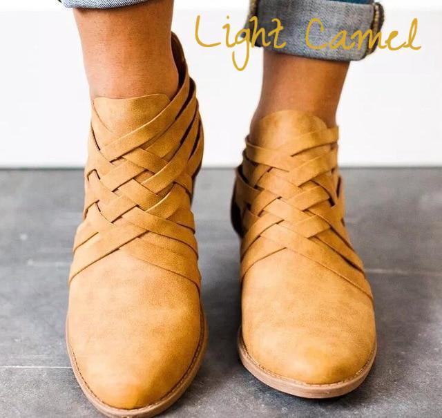 Orthopedic Balance Short Ankle Boots With A Chunky Heel And Unique Design