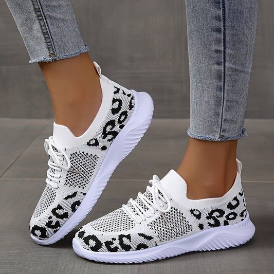 Orthopedic Balance White Leopard Print Sneakers - Unique And Stylish