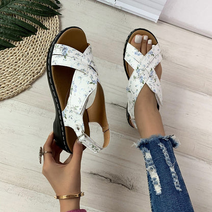 Orthopedic Balance Braided Cross-Strap Sandals
