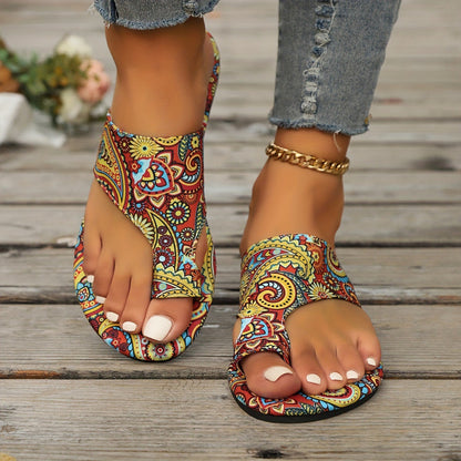 Orthopedic Balance | Bohemian Beaded Toe Ring Flat Sandals