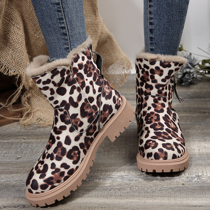 Sabrina | Fur-Collar Suede Side-Zip Chunky Winter Boots