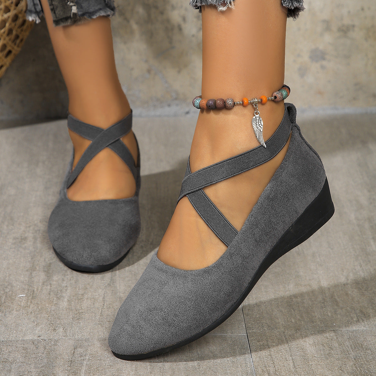 Orthopedic Balance Cross Strap Comfort Flats – Stylish Support Everyday Shoes