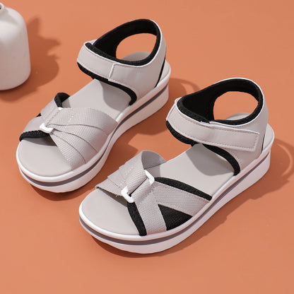 Orthopedic Balance Summer Mesh Sandals With Thick Sole And Velcro