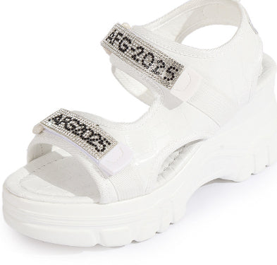 Orthopedic Balance Wedge Heel Sandals With Rhinestones