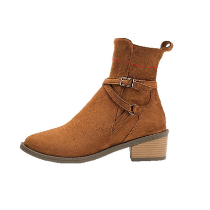 Orthopedic Balance Ankle Boots - Cross-Strap Mid-Heel Comfort