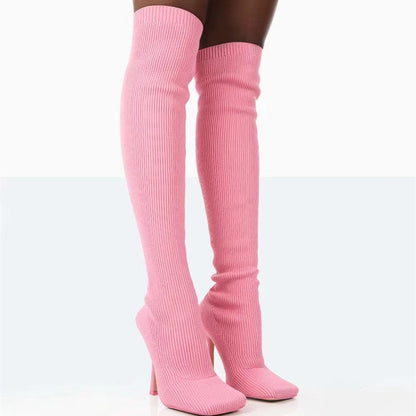 Monday | Stretch Knit Over-the-Knee Orthopedic Heel Boots