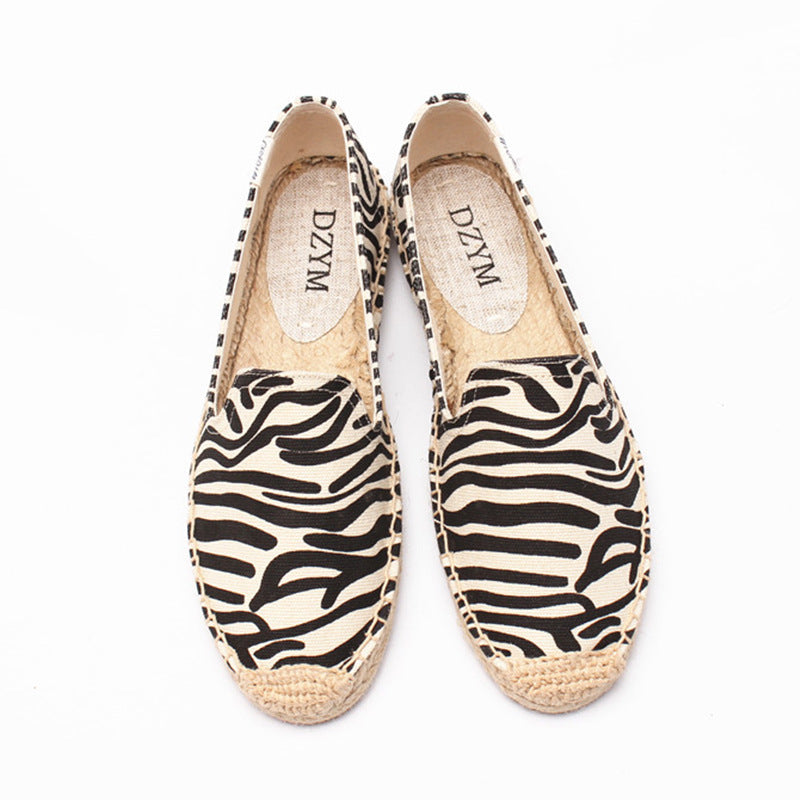 Orthopedic Balance Animal Print Espadrille Slip-On Flats