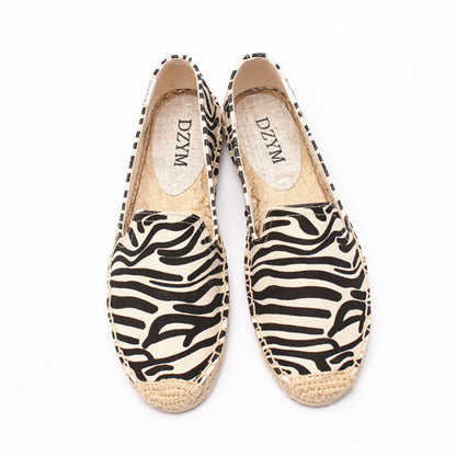 Orthopedic Balance Animal Print Espadrille Slip-On Flats