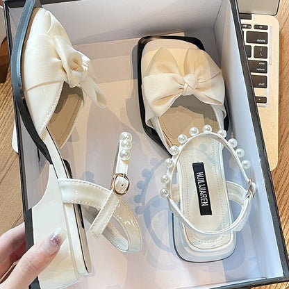 Orthopedic Balance | Bow Detail Platform Strap Sandals