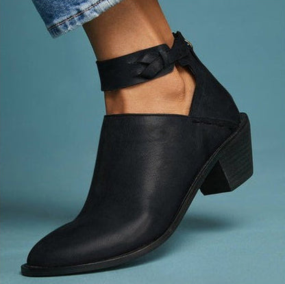 Marie | Ankle-Strap Block-Heel Orthopedic Booties