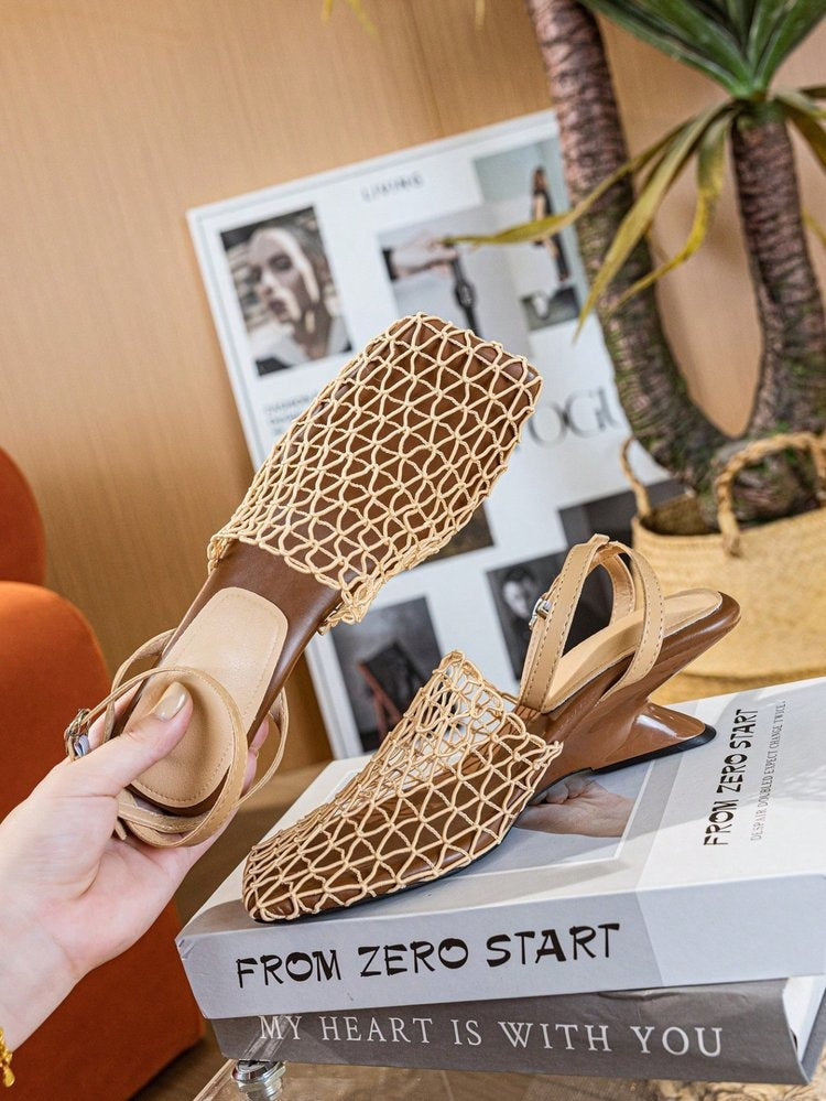 Orthopedic Balance | Woven Pointed Toe Slingback Flats