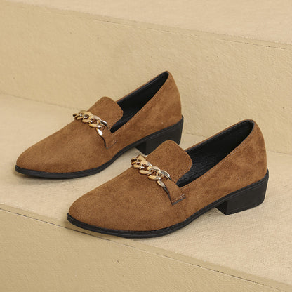 Sandra | Suede Chain Loafers