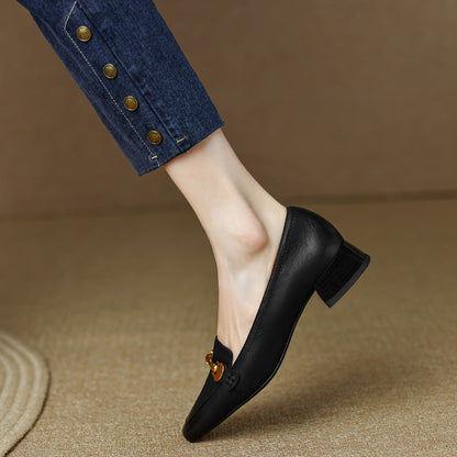 Orthopedic Balance Women’s Square Toe Leather Shoes - Comfort