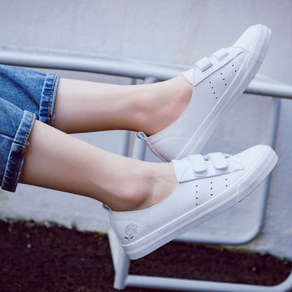 Orthopedic Balance Women’s White Velcro Sneakers – Lightweight Casual Walking Shoes
