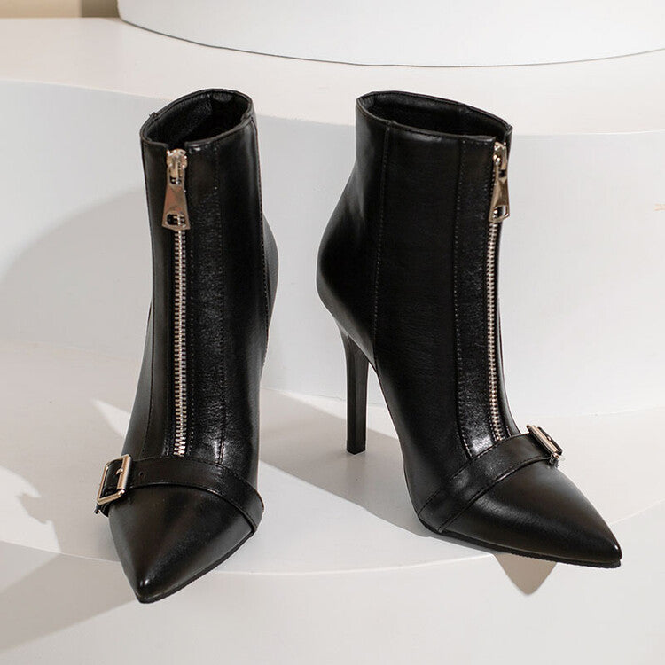 Macarena | Pointed-Toe Zip Orthopedic Stiletto Ankle Boots