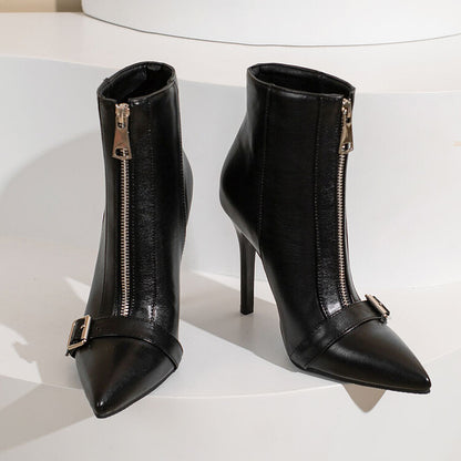 Macarena | Pointed-Toe Zip Orthopedic Stiletto Ankle Boots