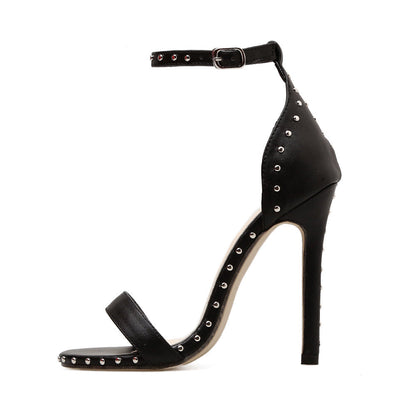 Orthopedic Balance Riveted Stiletto Heel Sandals, Unique Elegance 