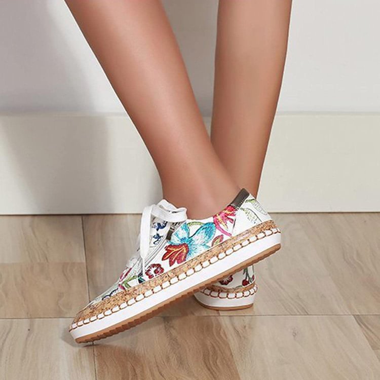 Camila | Floral Canvas Espadrille Sneakers – Lightweight Comfort