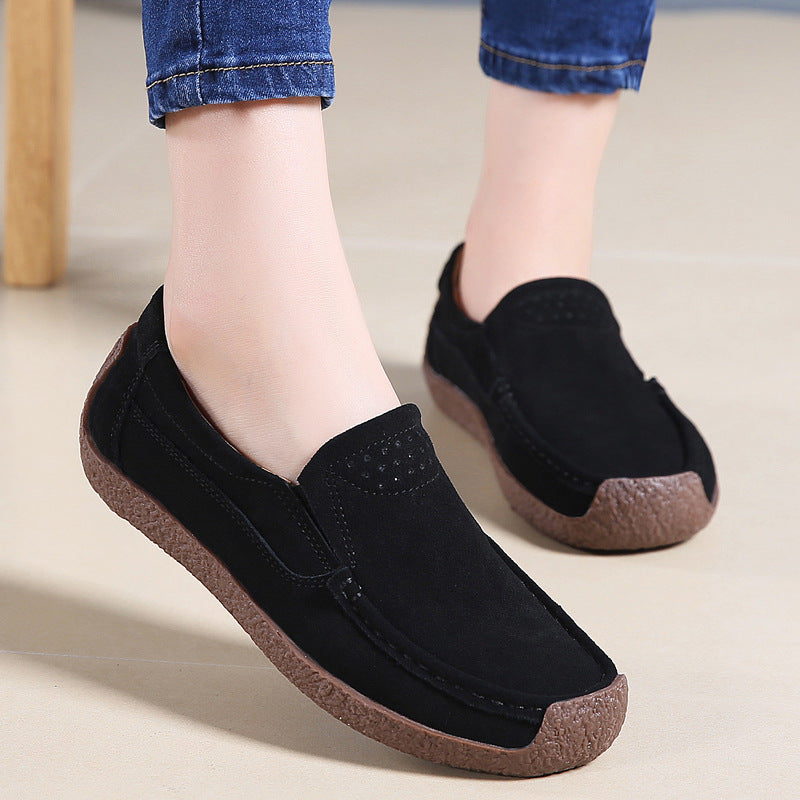 Orthopedic Balance Women’s Suede Slip-On Loafers – Lightweight Comfort Casual Shoes