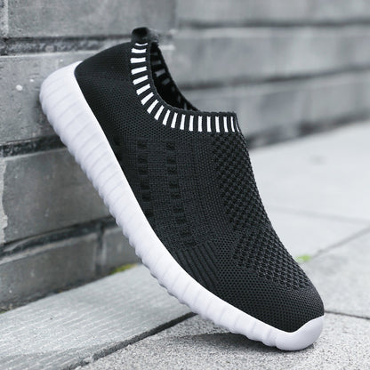 Orthopedic Breathable Knit Sneakers – Lightweight Slip-On Comfort Walking Shoes