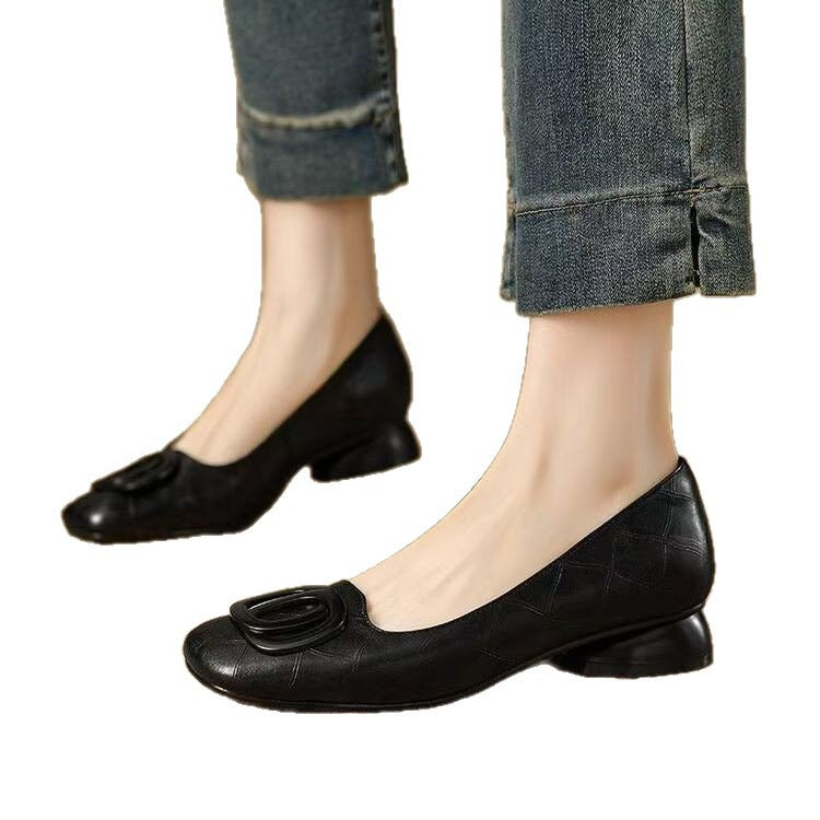 Orthopedic Balance Vintage Low Round Toe Shoes - French Elegance