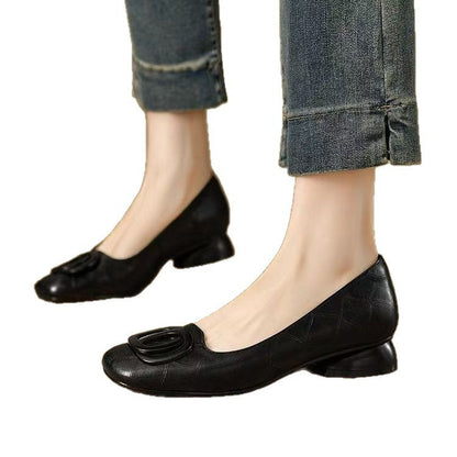 Orthopedic Balance Vintage Low Round Toe Shoes - French Elegance