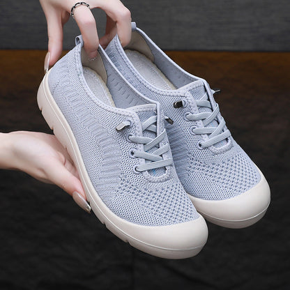 Orthopedic Balance Women’s Knit Lace-Up Sneakers – Lightweight Breathable Comfort Shoes