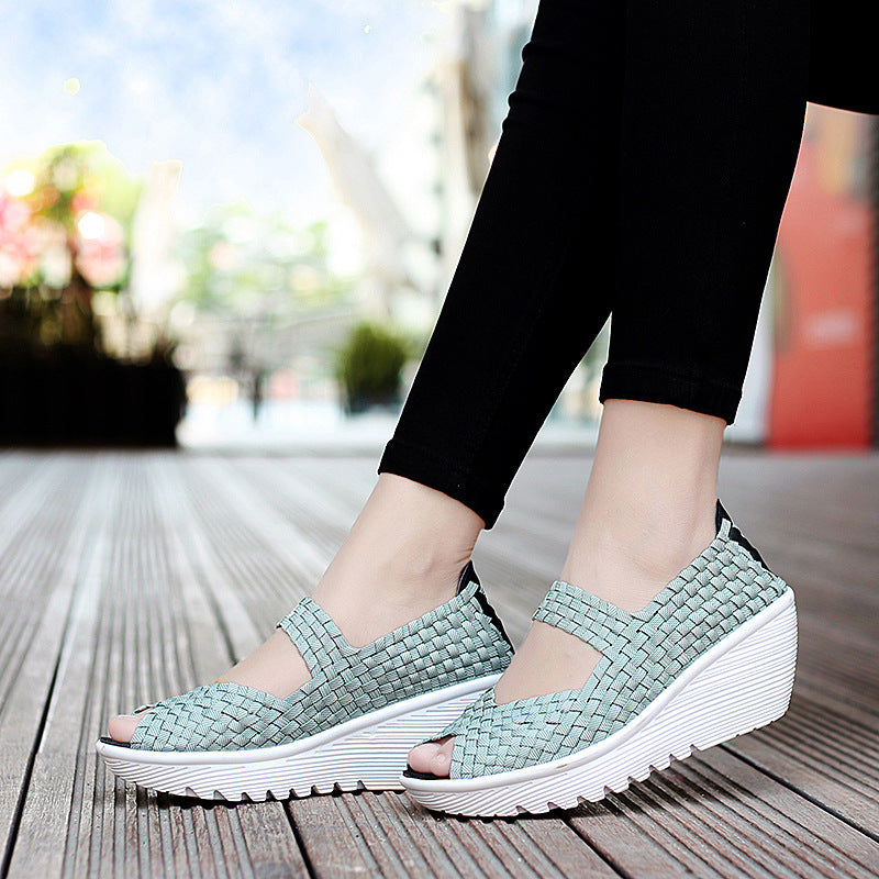 Orthopedic Balance Breathable Printed Wedge Slip-On Flats