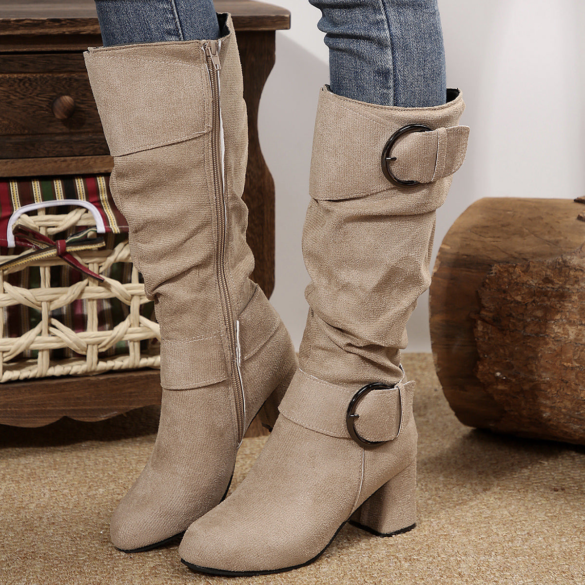 Orthopedic Balance Beltbuckle Boots - Chunky Heel Comfort
