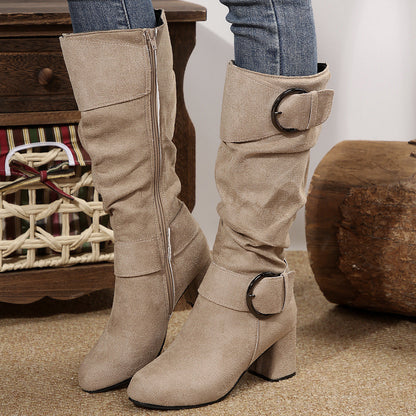Orthopedic Balance Beltbuckle Boots - Chunky Heel Comfort