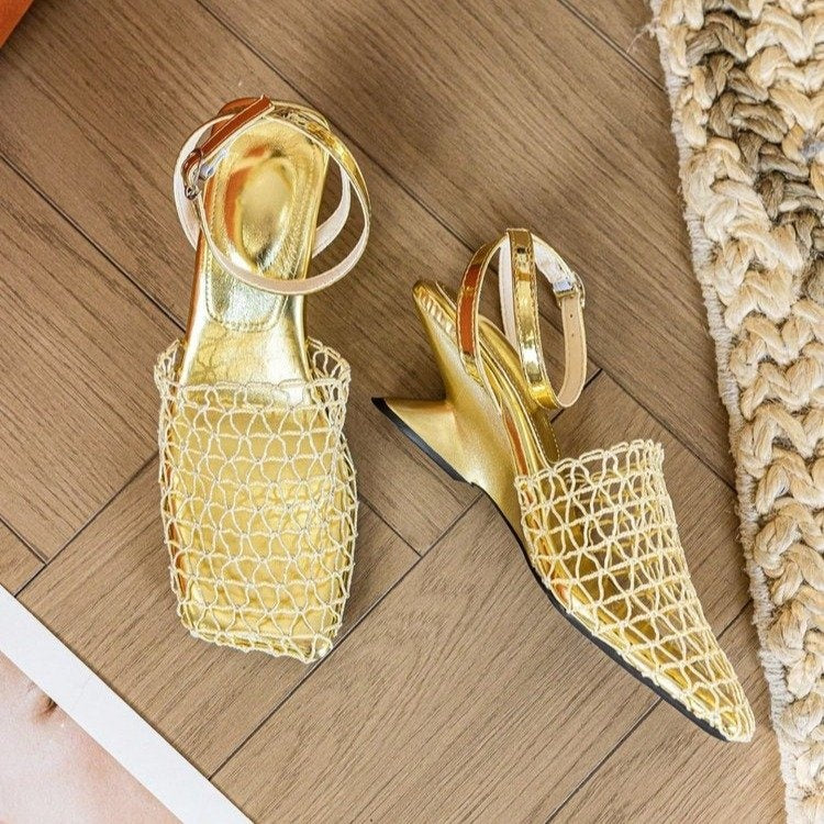 Orthopedic Balance | Woven Pointed Toe Slingback Flats