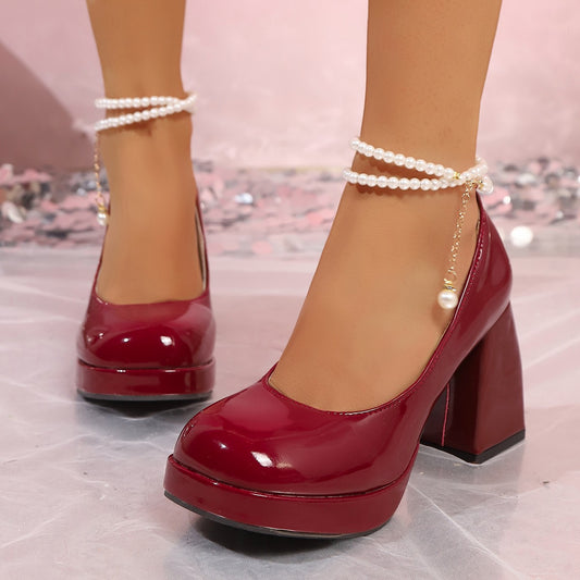 Orthopedic Balance | Platform Mary Jane Block Heel Pumps