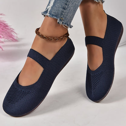Cameron | Orthopedic Mary Jane Knit Flats – Lightweight Everyday Comfort