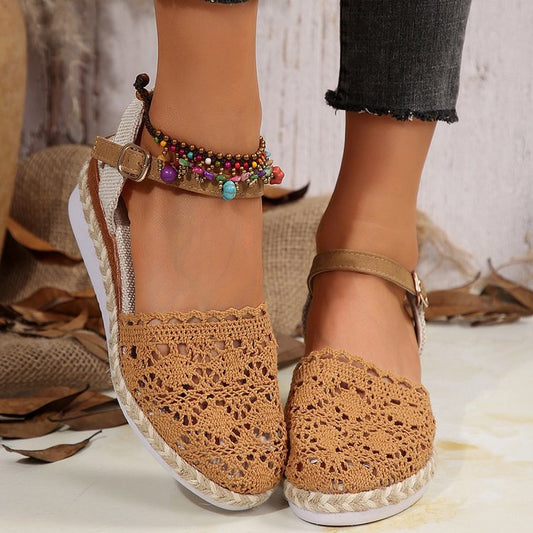 Orthopedic Balance | Crochet Slingback Espadrille Platform Sandals
