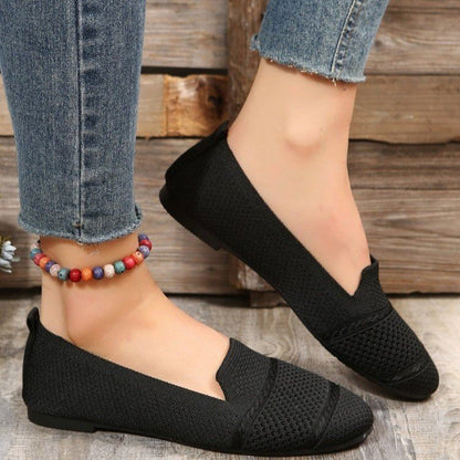 Orthopedic Balance Women’s Knit Ballet Flats – Lightweight Breathable Comfort Slip-On Shoes