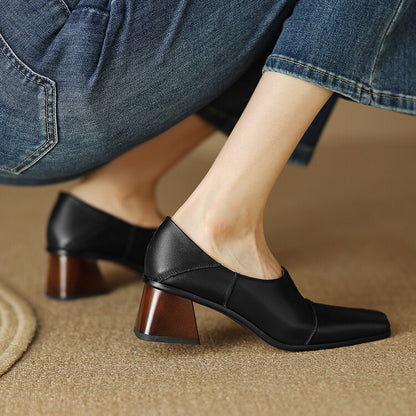 Orthopedic Balance | Square Toe Block Heel Loafers