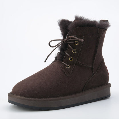 Alina | Fur-Lined Suede Lace-Up Winter Boots