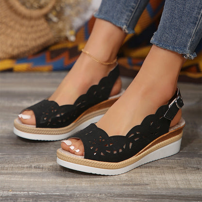 Orthopedic Balance Perforated Wedge Sandals