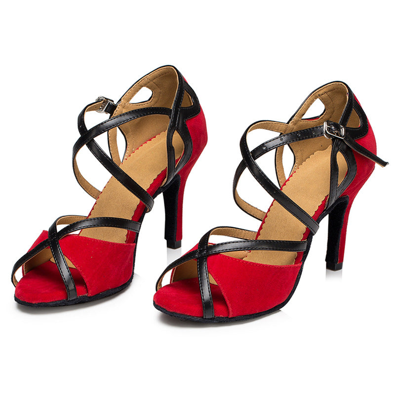 Orthopedic Balance Unique Black Stiletto Heels For Latin Dance And Ballroom