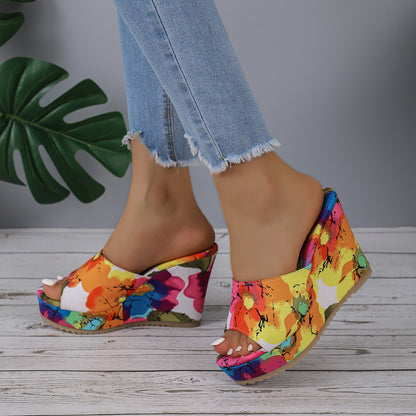 Quinella | Women’s Orthopedic Floral Platform Wedge Sandals