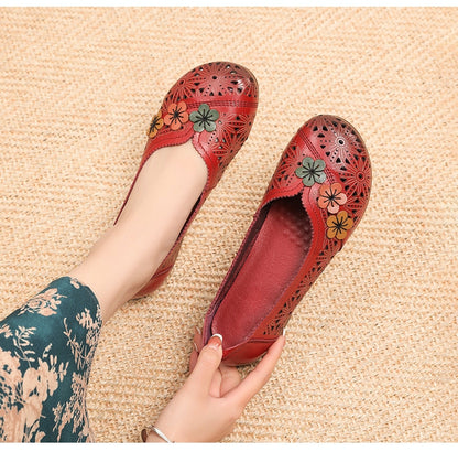 Orthopedic Balance Floral Cutout Slip-On Comfort Flats