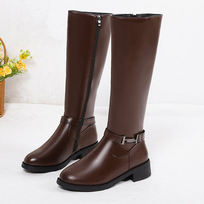 Isabel |  Winter Chunky Heel Round Head Knight Over The Knee Boots