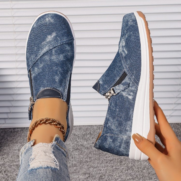 Orthopedic Balance Denim Slip-On Sneakers – Lightweight Casual Walking Shoes