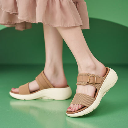 Orthopedic Balance | Double Strap Comfort Platform Slide Sandals